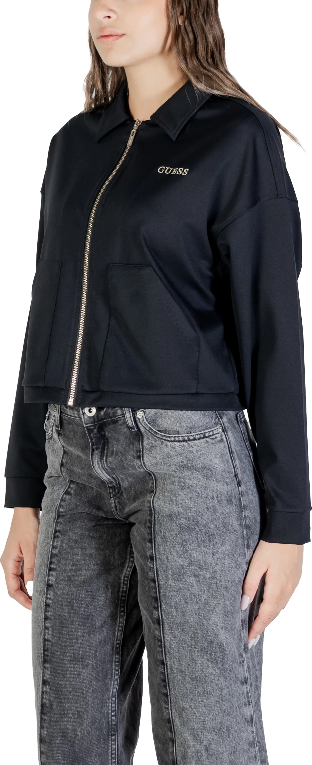 Jakne sportive për femra Guess Active Carla Crop Zip V5YL08 KCX42, të zeza [Madhësia: XS]