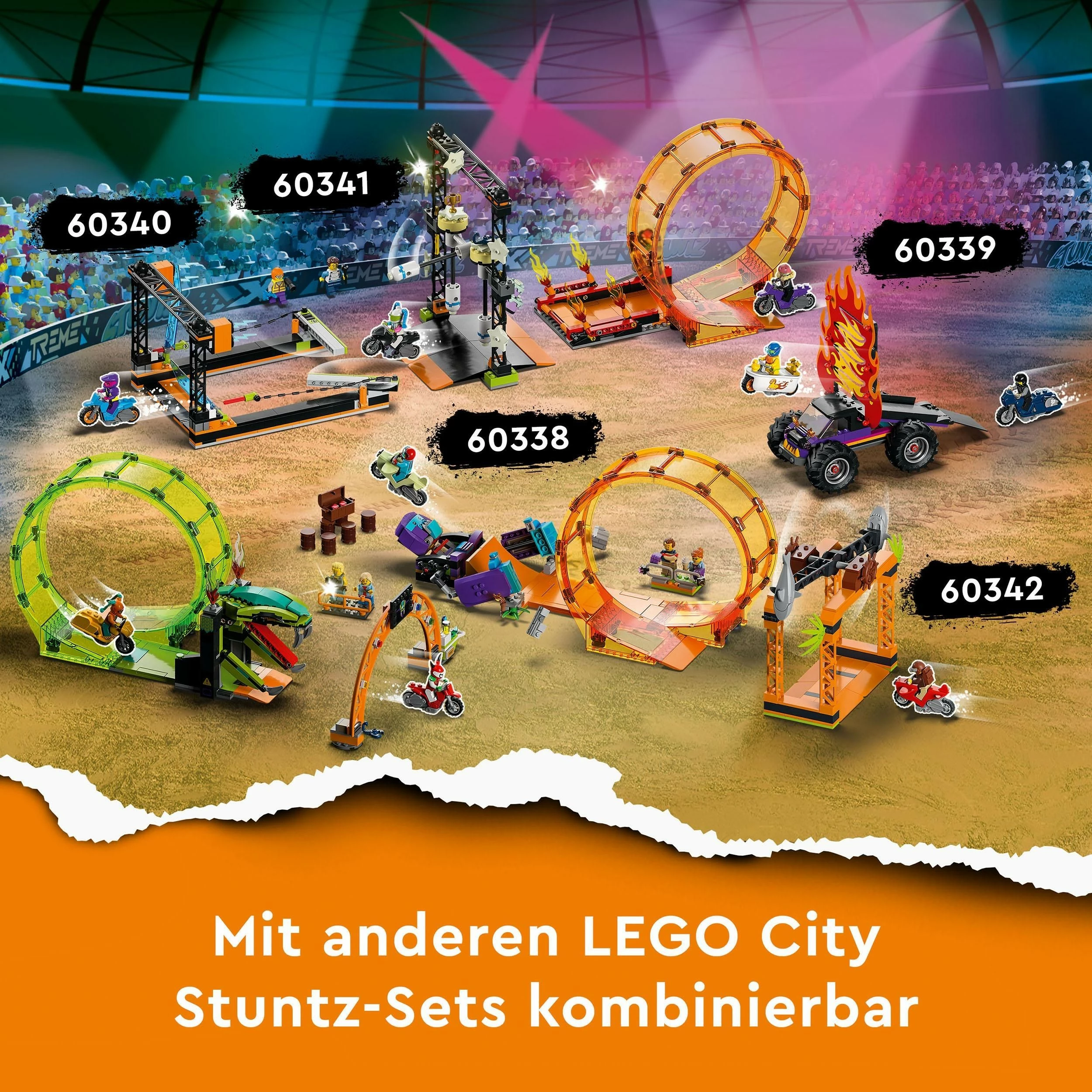 Set ndërtimi LEGO City Smashing Chimpanzee Stunt Loop, 226 pjesë, Multingjyrësh