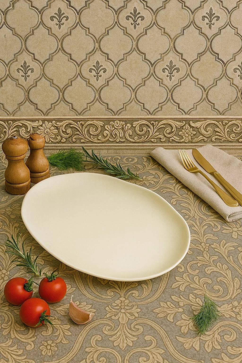 Pjatë porcelani Hermia Concept, SEASHELL665, e bardhë