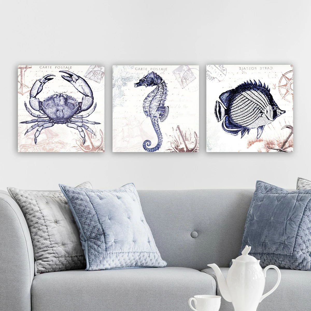 Set pikturash dekorative në kanavacë (3 copë), Wallity, DRPRC12