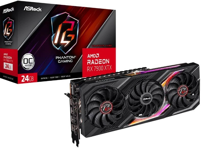 Kartelë grafike ASRock Radeon RX 7900 XTX PHANTOM GAMING 24GB OC, PCI-E 4.0, e zezë