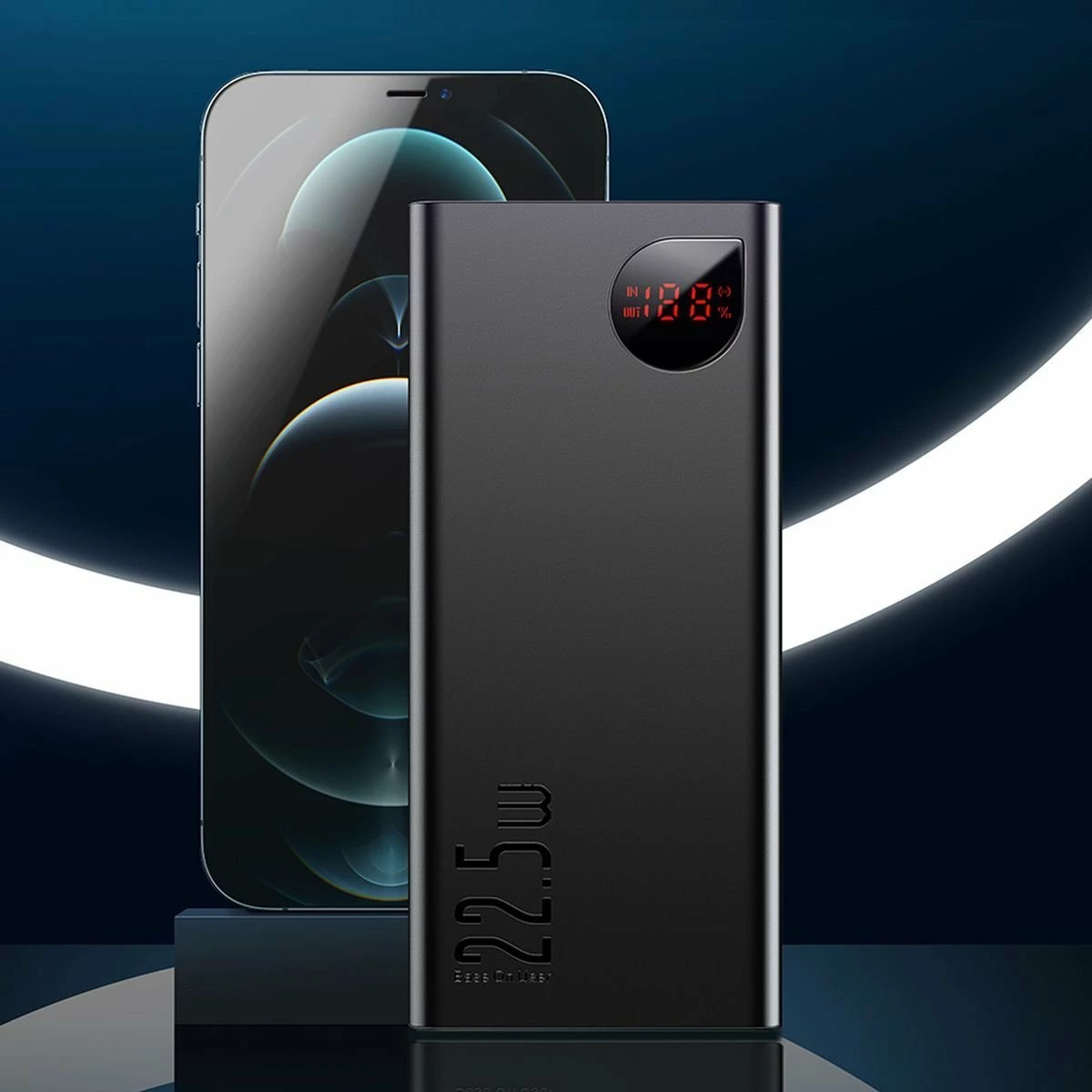 Powerbank Baseus Adaman 10000mAh 22.5W me display, 2x USB-A + USB-C, i zi