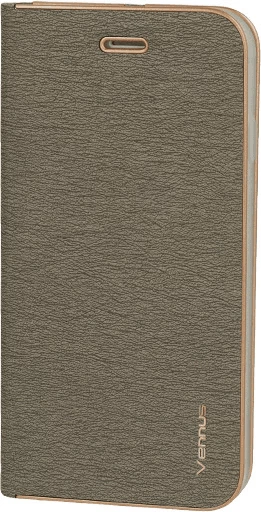 Mbështjellës flip HAVANA Premium MPN 17572 për Samsung Galaxy A23, me magnet, me vend për kartë, gri me skaje ari
