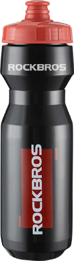 Shishe uji për biçikletë Rockbros Sports Bottle 750 ml, PP, me grykë silikoni, e zezë transparente me grykë të kuqe