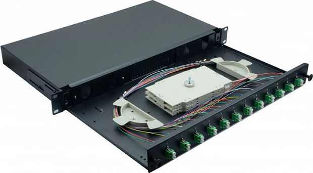 Panel patch fiber optik Helos 375553, 1U 19", 12x LC/APC, i zi