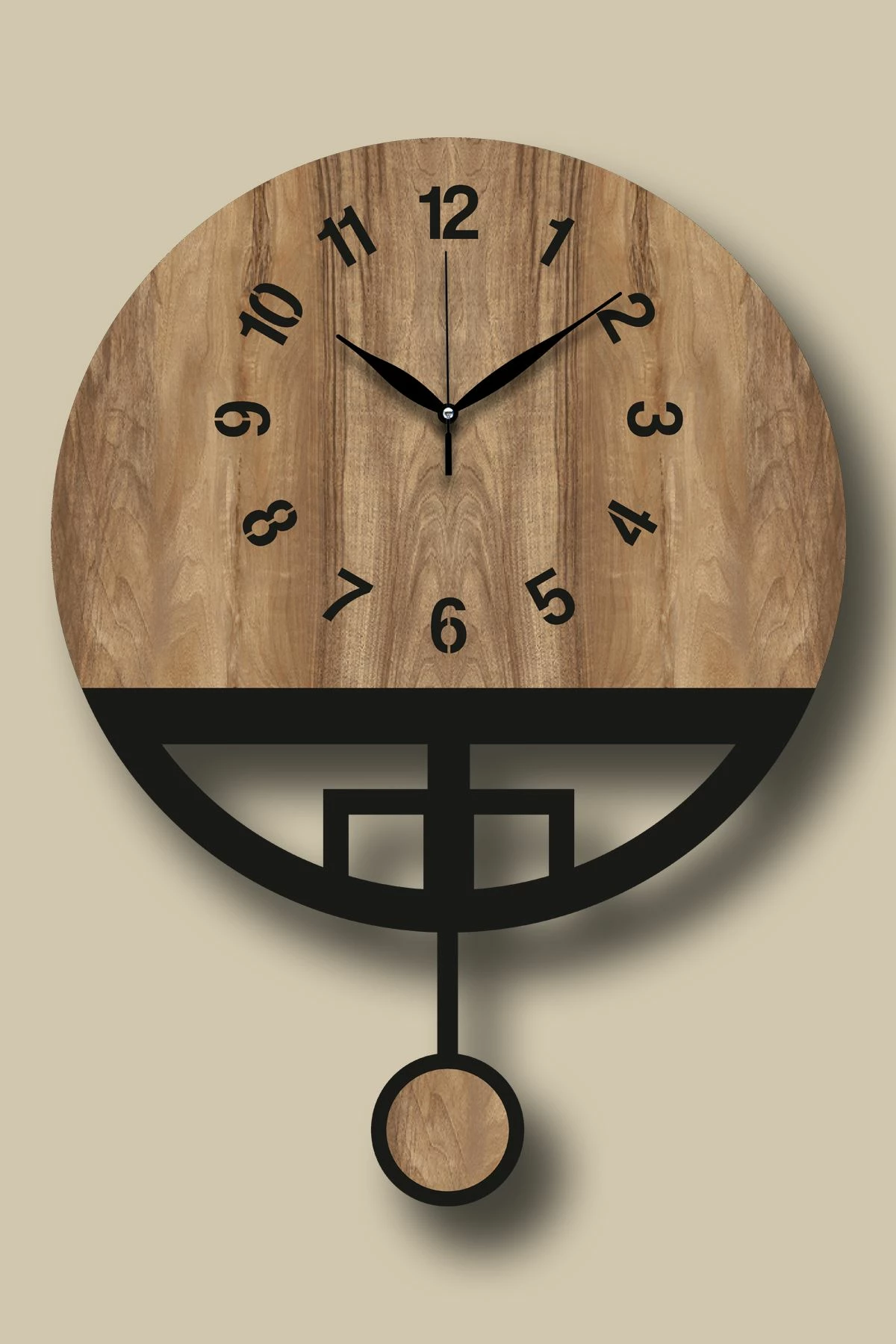 Orë muri dekorative Wallity, ngjyrë arre dhe e zezë, Vlnt108Mo