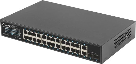 Switch Lanberg RSGE-24P-2GE-2S-250, grafite