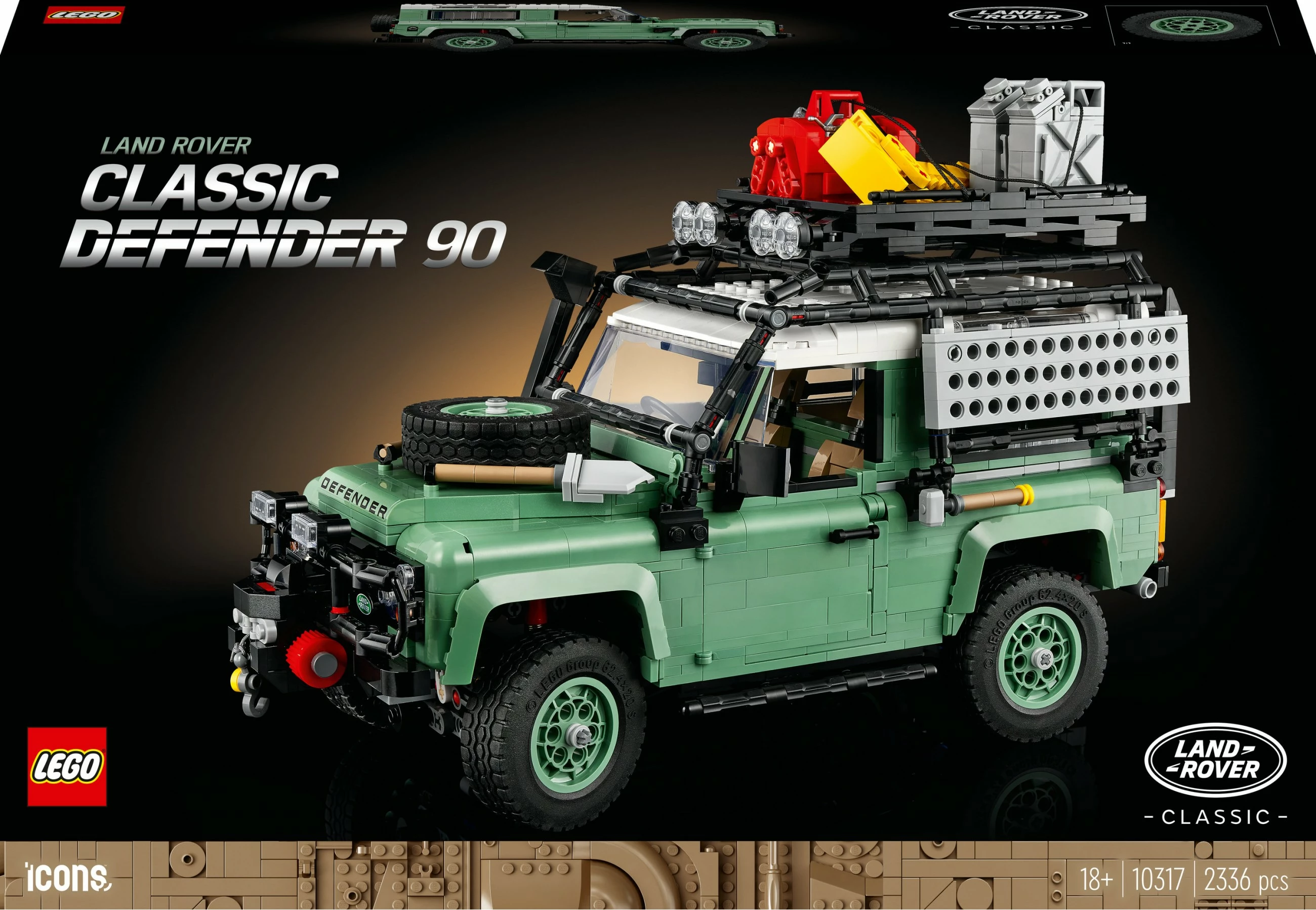 Set ndërtimi LEGO ICONS Land Rover Classic Defender 90, 2336 pjesë, Multikolor