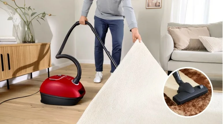 Fshesë me korrent me qese, Bosch BGB41PET1 ProAnimal, 700 W, kapacitet 4 L, filtër HEPA, rreze 11 m, e kuqe/zezë