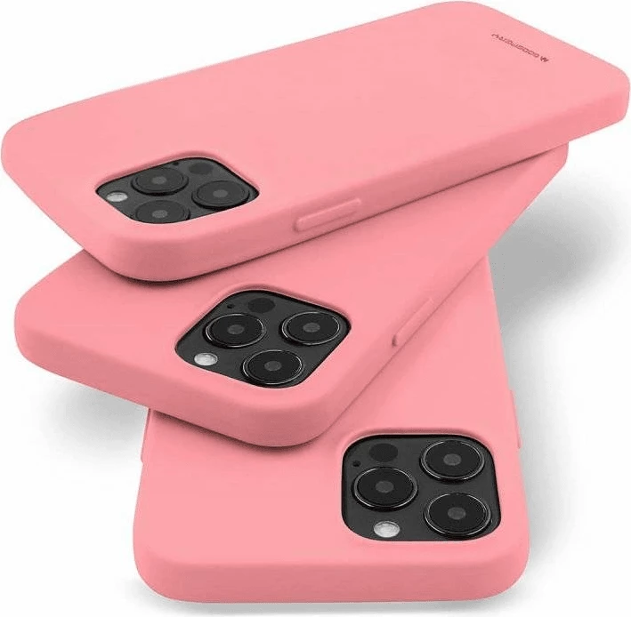 Mbështjellës Goospery Soft Feeling Silicone për iPhone 15 Pro, silikoni soft-touch, rozë