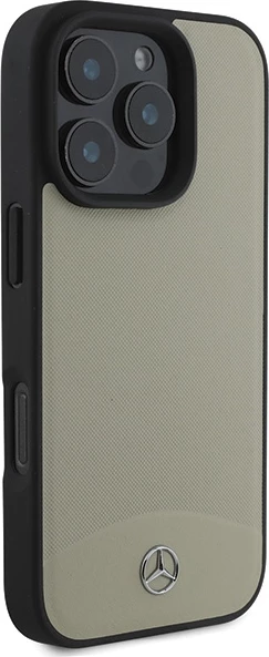 Mbështjellës Mercedes MB për iPhone 16 Pro Max, MagSafe, lëkurë, bezhë