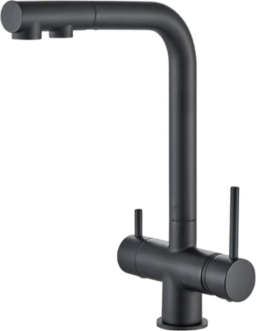 Rubinet uji me dush ndarës, e zezë mat