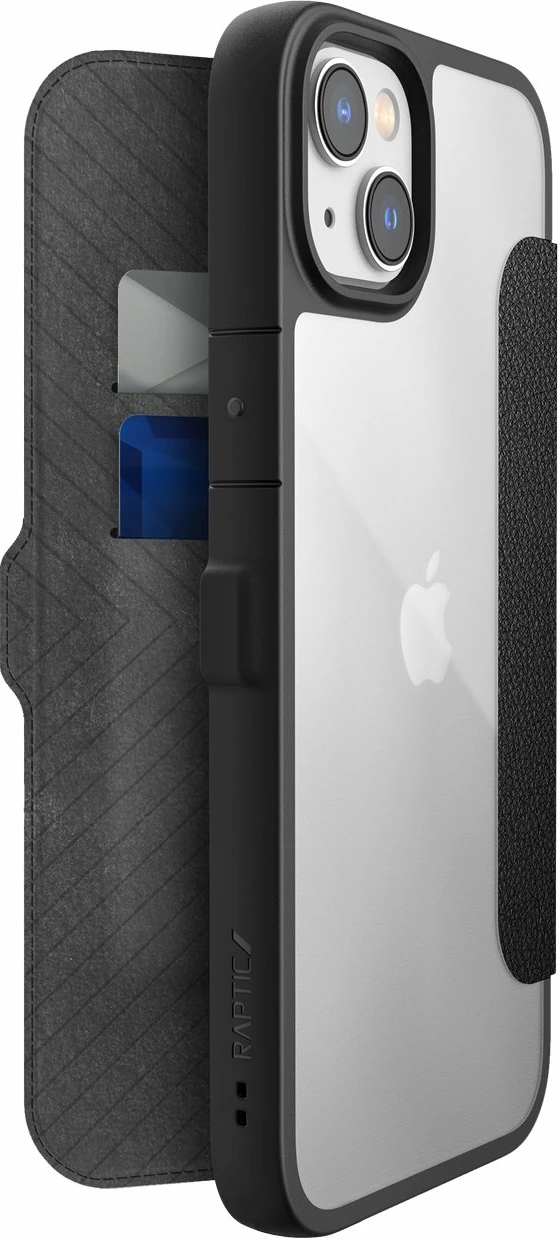 Mbështjellës Raptic X-Doria Urban Folio për iPhone 14 Plus, flip cover, MagSafe, i zi
