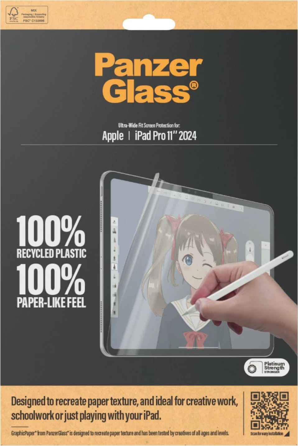 Mbrojtës ekrani PanzerGlass GraphicPaper për iPad Pro 11 2024, transparent