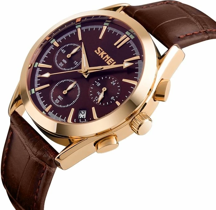 Orë dore për meshkuj Skmei, kafe