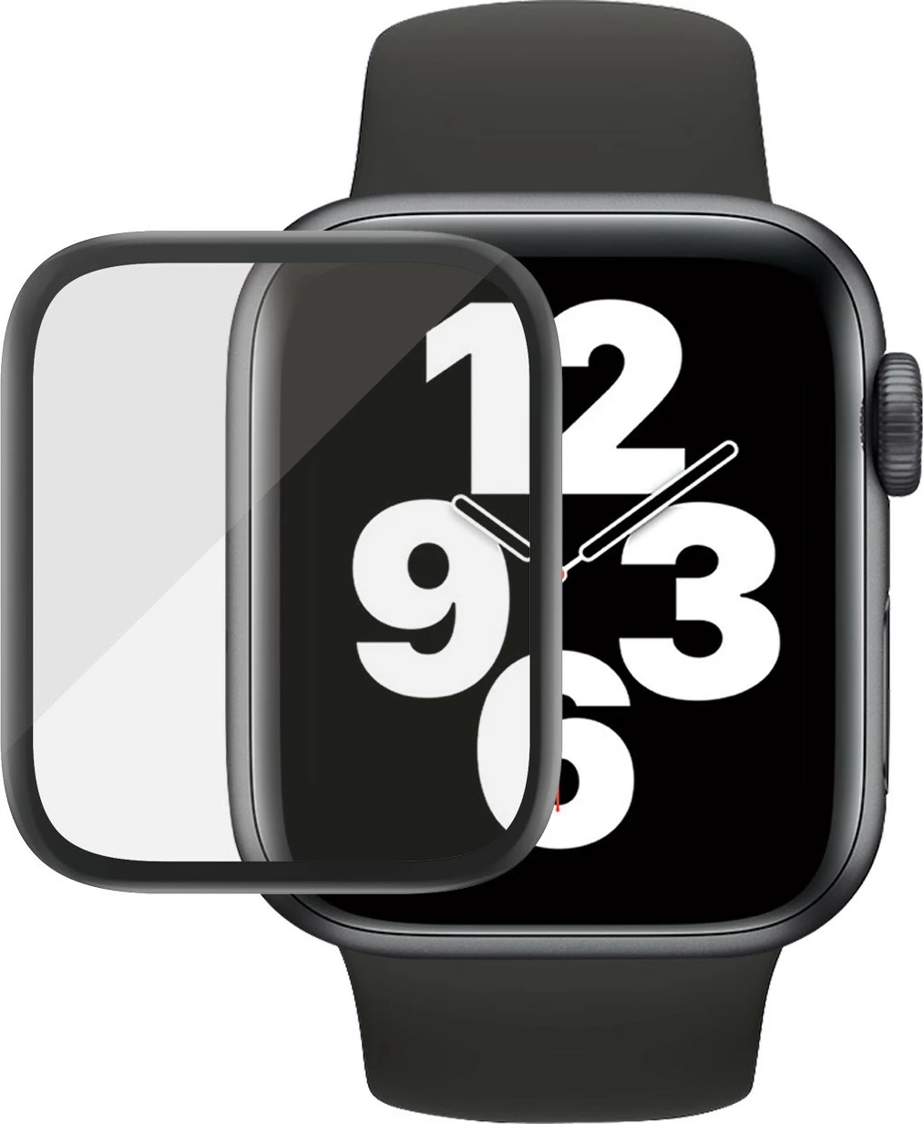 Mbrojtës ekrani PanzerGlass për Apple Watch Series 4/5 40mm, transparent, kornizë e zezë