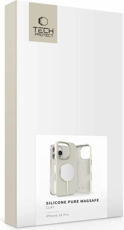 Mbështjellës Tech-Protect Silicone PU MagSafe për iPhone 16 Pro, Bezhe