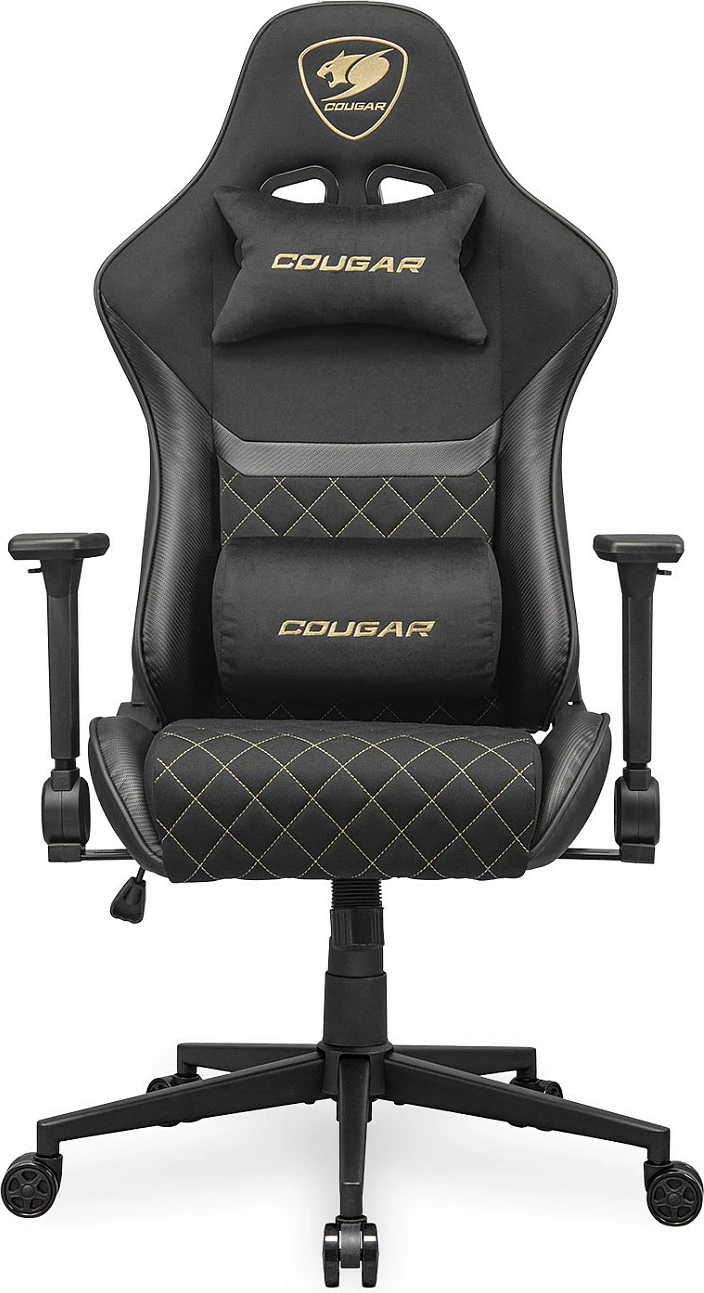 Karrige gaming Cougar Armor One V2 Gold F, PVC/Stof, e zezë