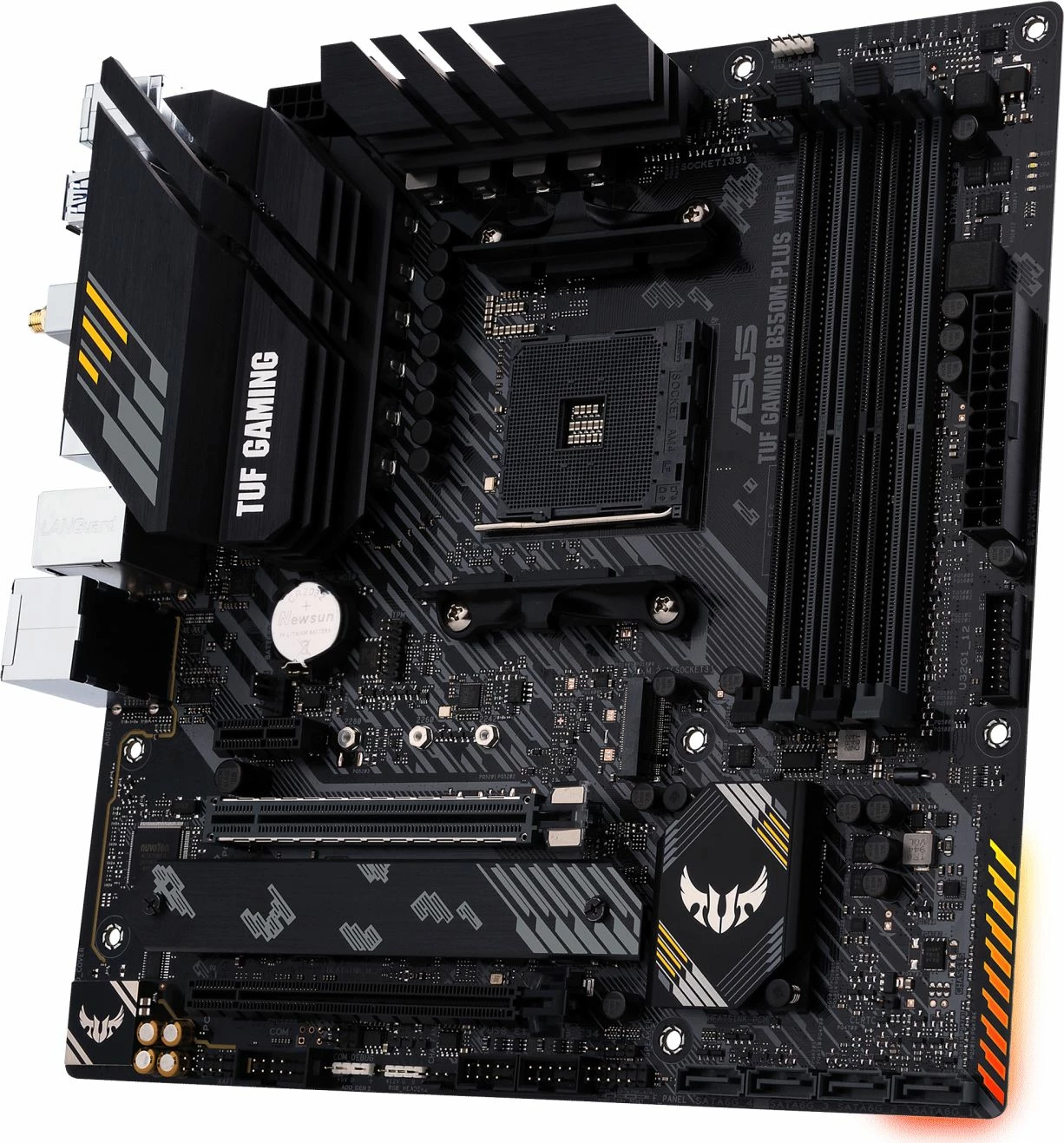 Pllakë amë Asus TUF GAMING B550M-PLUS WIFI II, mATX, WiFi 6 + Bluetooth, 4x DDR4 deri 128GB