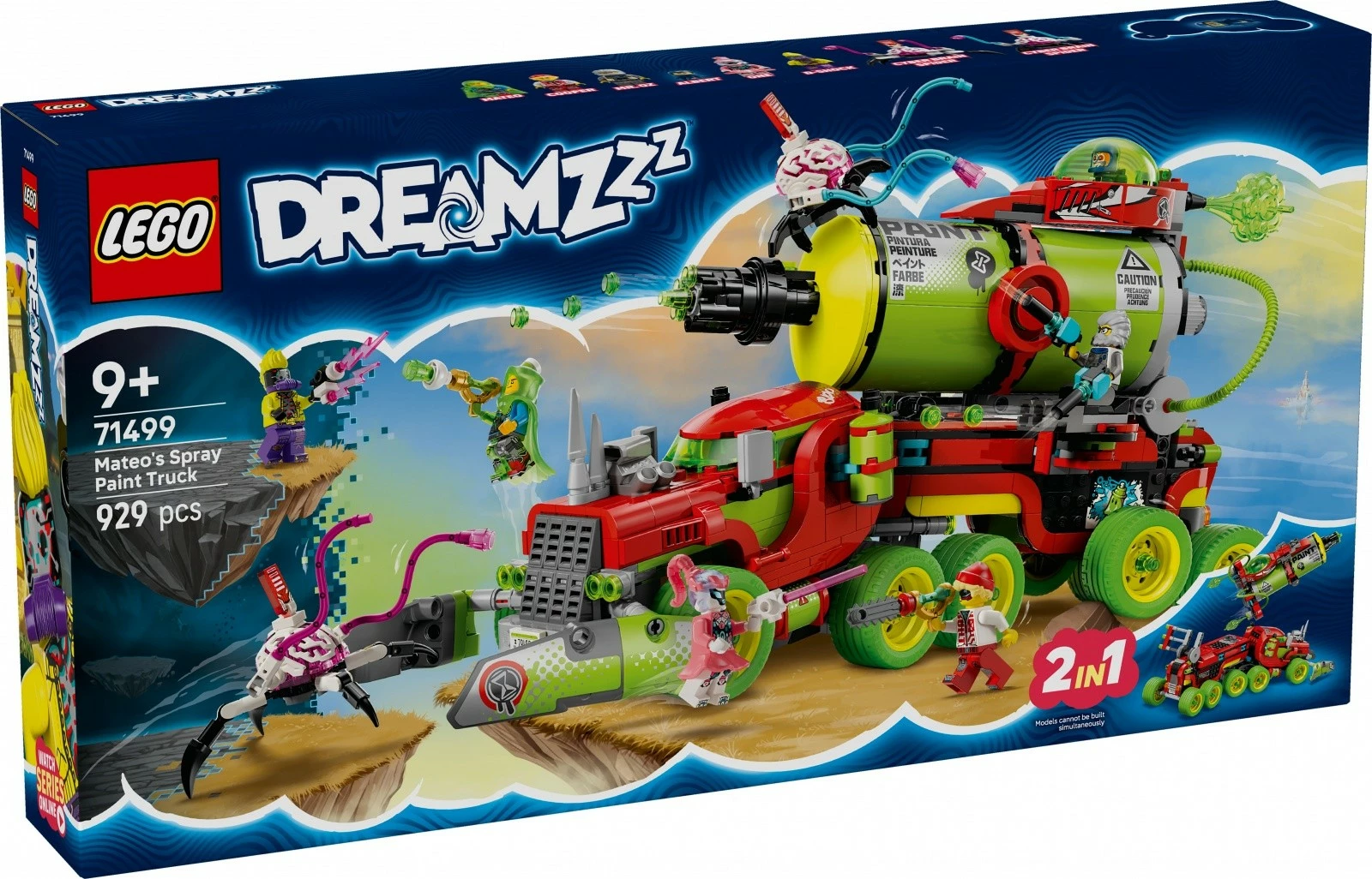 Set LEGO DREAMZzz Mateo Spray Truck 71499, 929 pjesë, për fëmijë 9+