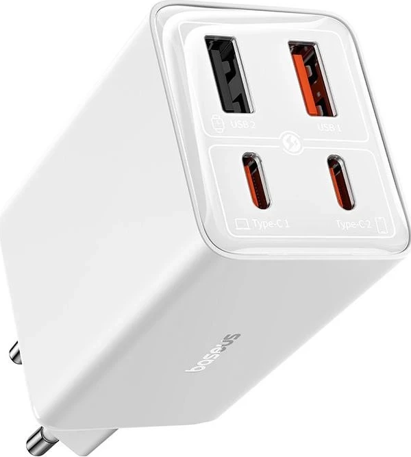 Karikues Baseus GaN6 Pro, 2xUSB-C + 2xUSB, 65W, i bardhë