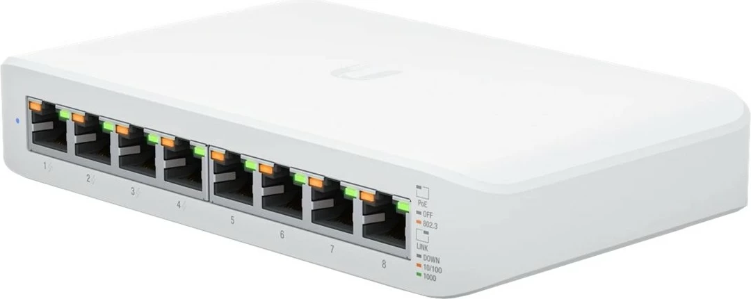 Switch Ubiquiti UniFi Switch Lite 8 PoE, Managed, L2, Gigabit Ethernet, i bardhë