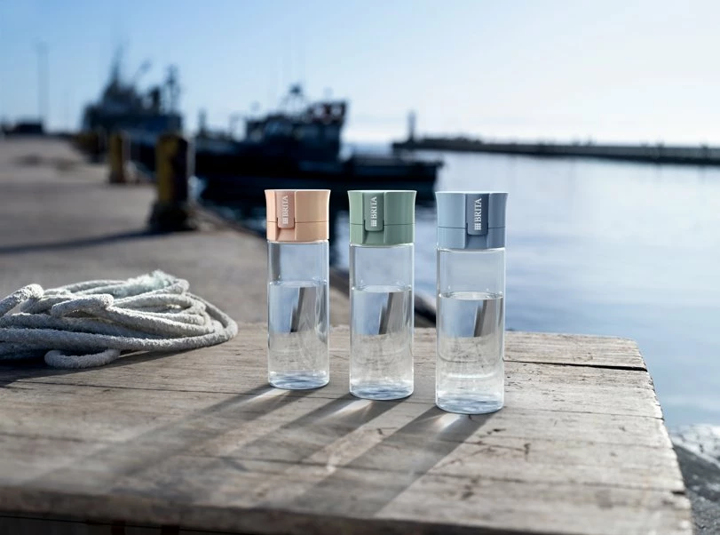 Shishe me filtër uji Brita Vital 600 ml, 5 disqe MicroDisc, pastel peach