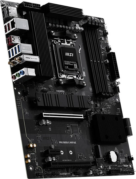 Pllakë amë MSI PRO B850-S WIFI6E, Socket AM5, DDR5 deri 256GB, Wi‑Fi 6E, 2.5G LAN, e zezë
