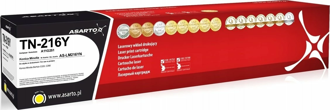 Toner Asarto kompatibil TN-216 (AS-LM216YN) për Konica Minolta, i verdhë