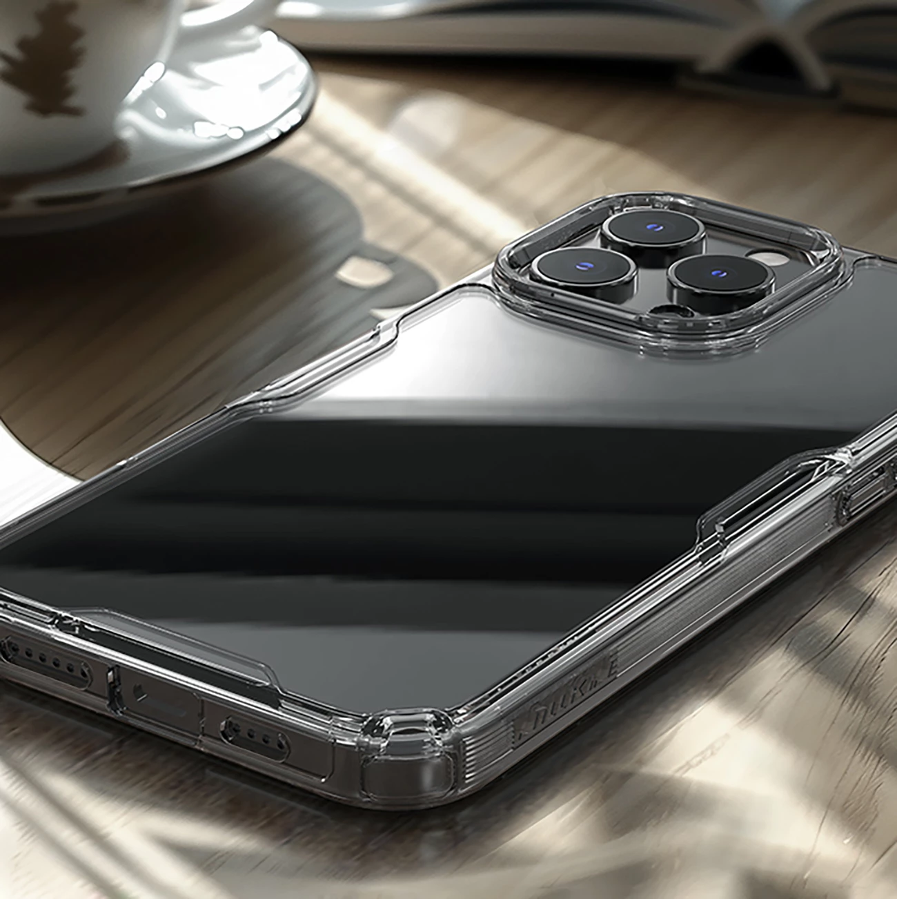 Mbështjellës Nillkin Nature Pro për iPhone 16 Pro Max, transparent dhe bardhë