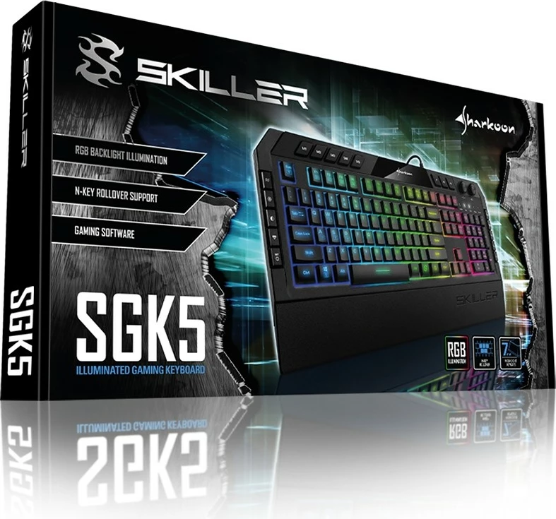 Tastierë gaming Sharkoon SKILLER SGK5, RGB, IT layout, me kabllo, e zezë