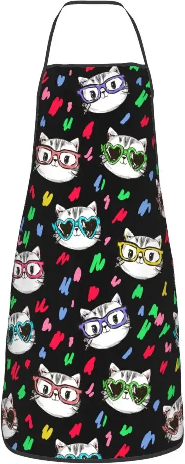 Përparëse gatimi e zezë me mace P2