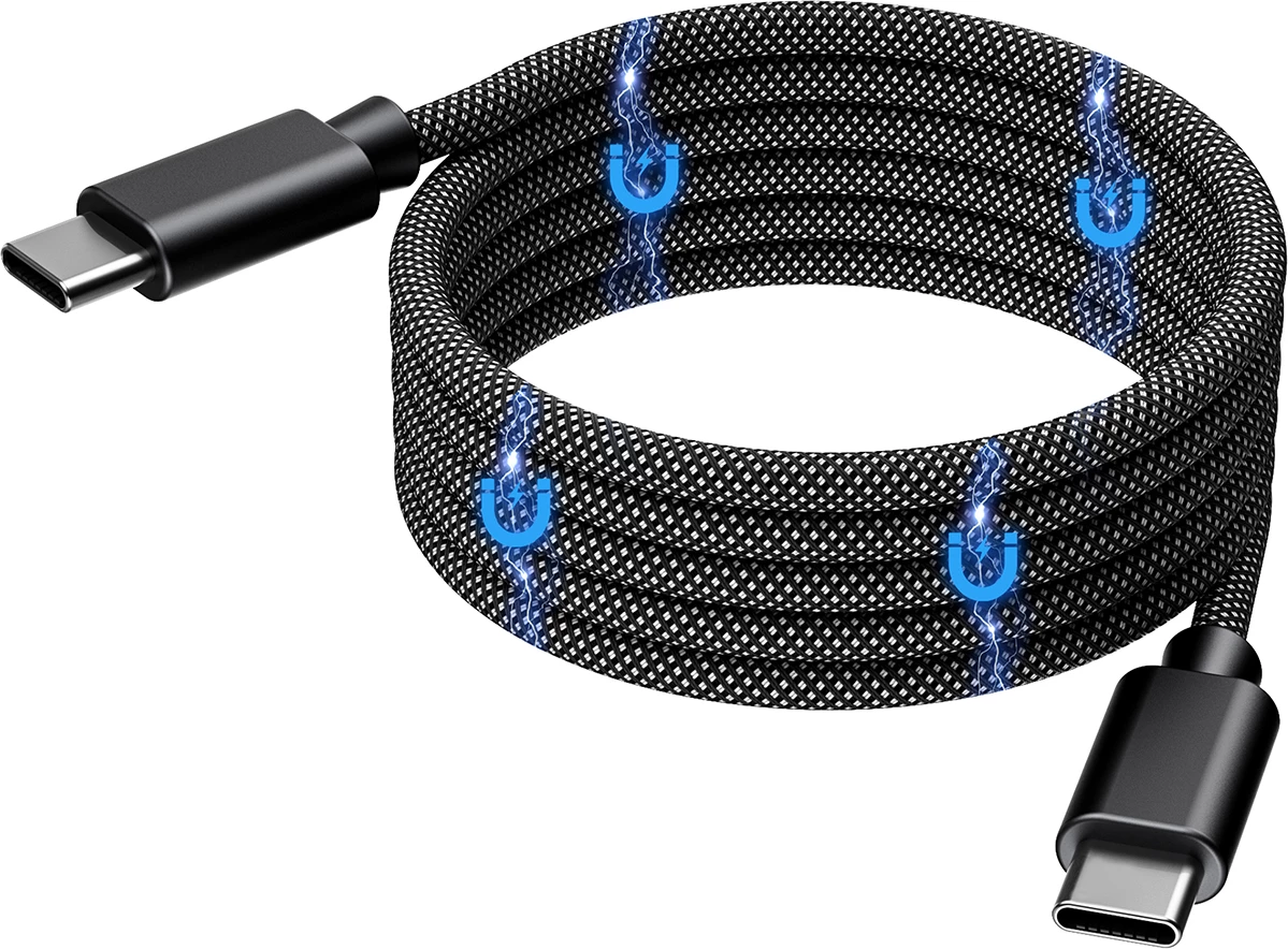 Kabllo magnetike USB-C Choetech XCC-1052, 1.2m, 100W, e zezë