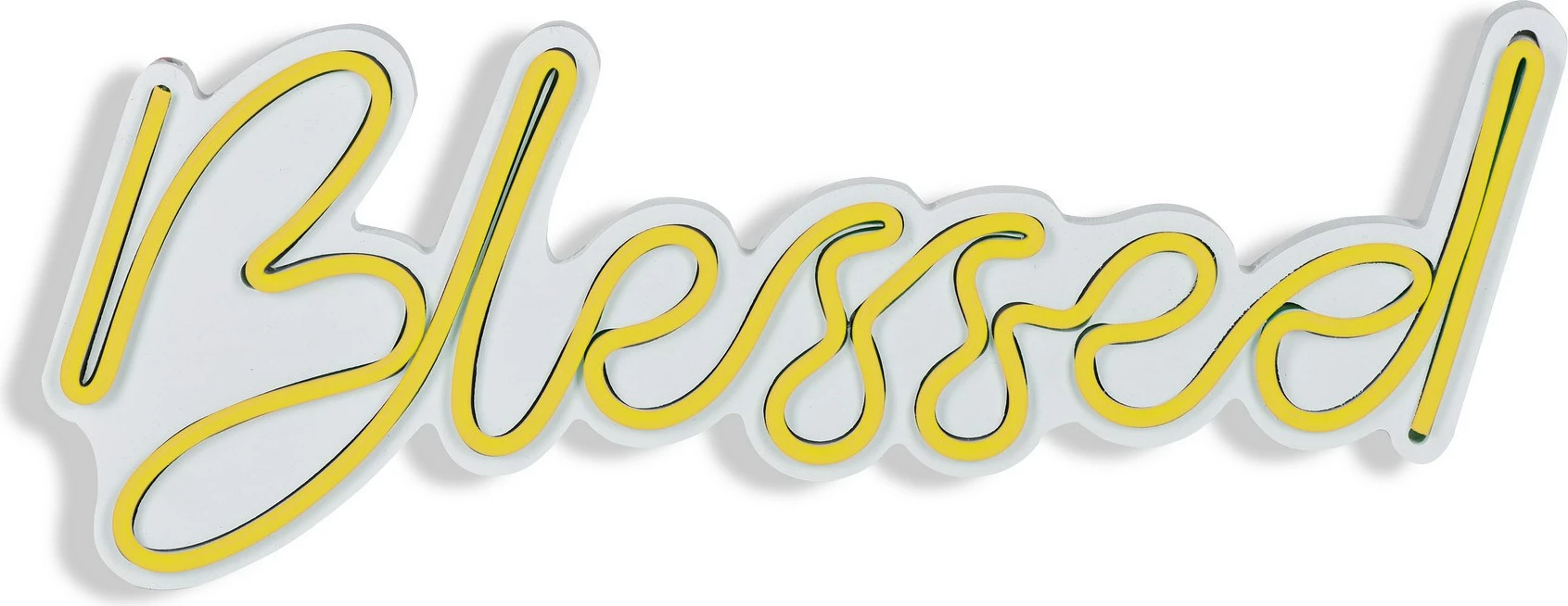 Dritë dekorative LED plastike, ‘Blessed’, ngjyrë e verdhë