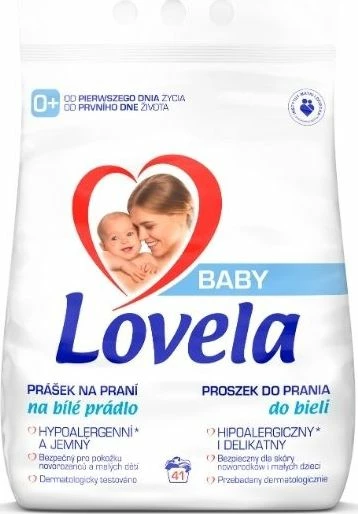Pluhur detergjent Lovela Baby 4.1 kg, për rroba të bardha