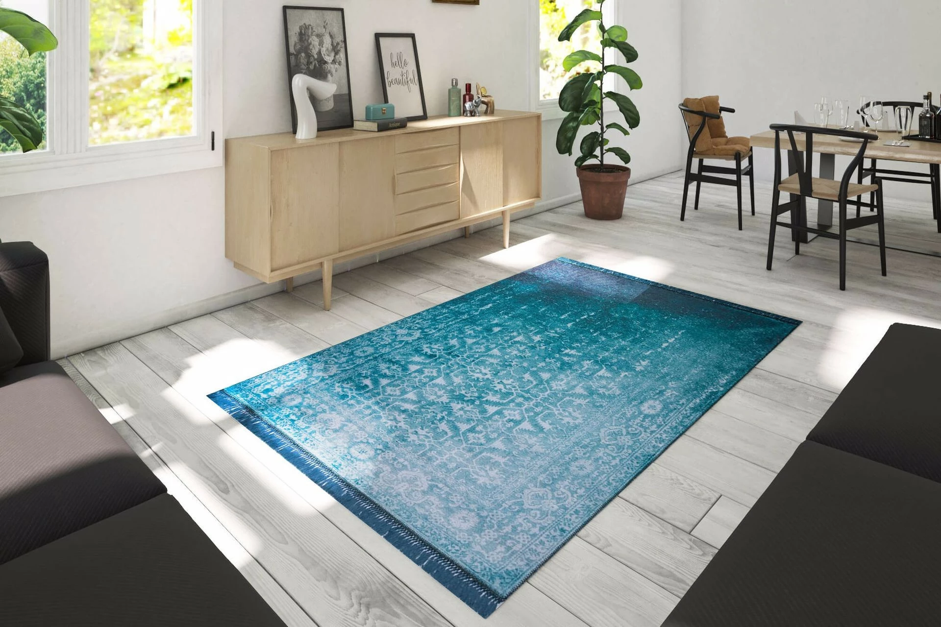 Qilim (210 x 310) Conceptum Hypnose, Fusion Chenille, ngjyrë e gjelbër, AL 136