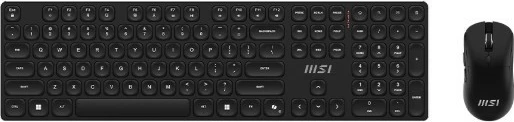 Tastierë + Maus wireless MSI FORGE K210, US layout, 2.4 GHz, DPI 1000–1600, bateri e rikarikueshme, e zezë, set 2 copë