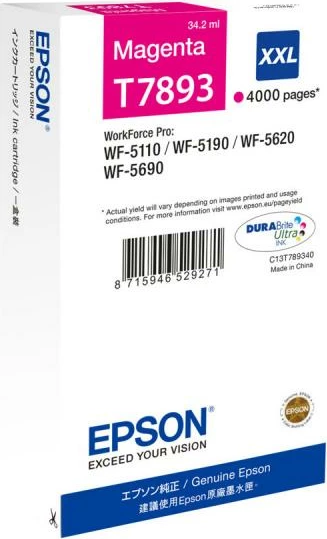 kartush boje Epson T7893 C13T789340 35 ml kapacitet i lartë magenta