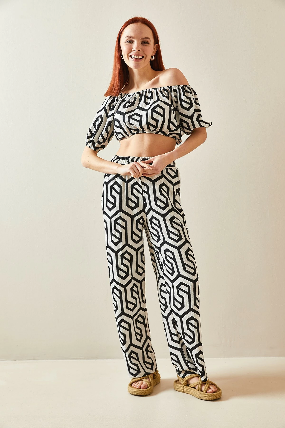 Set kimono me pantallona, Jumeon, 5YXK8-48188, e zezë