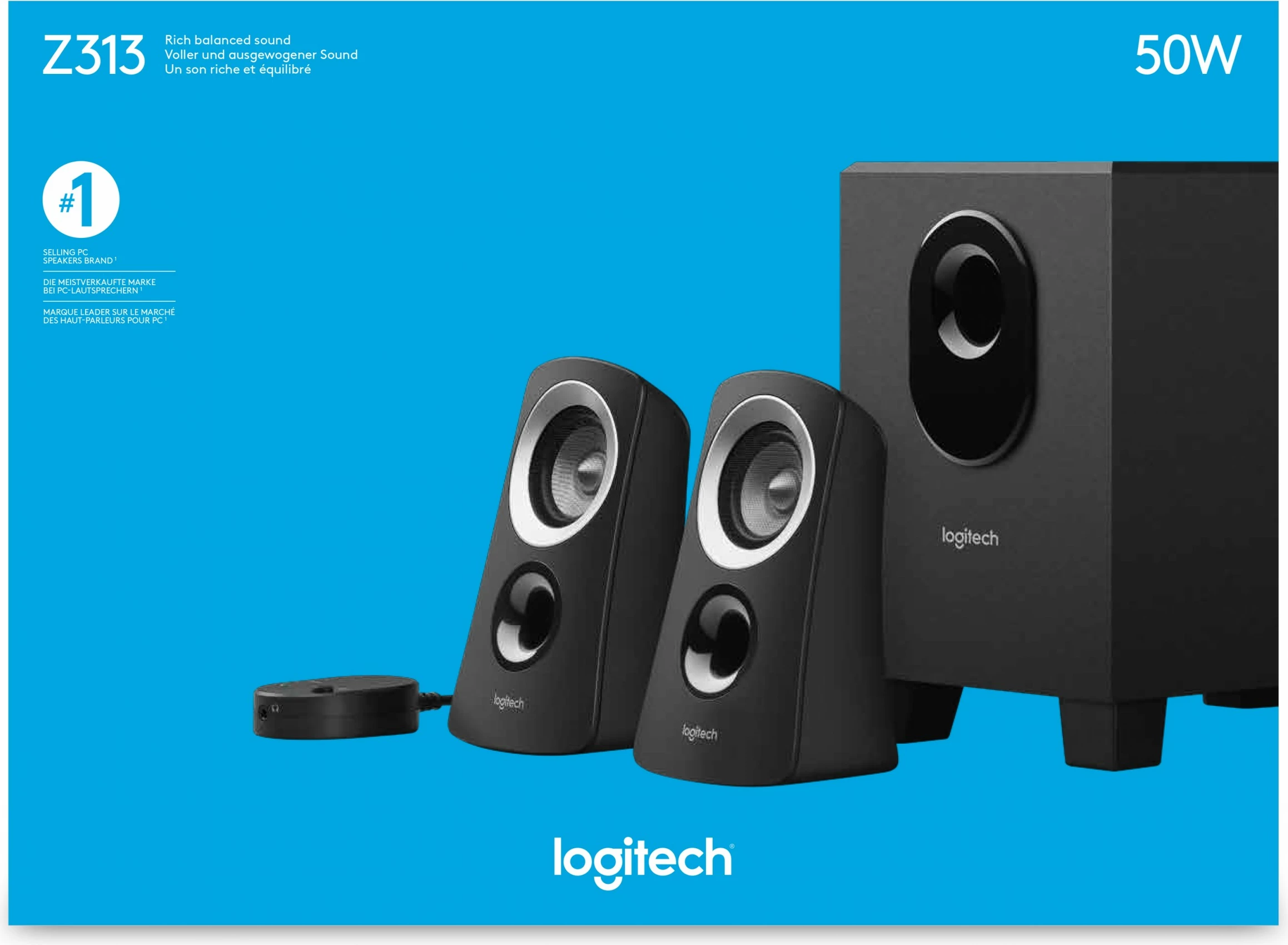 Sistem zëri Logitech Z313, 2.1 kanale, 25 W, PC, e zezë