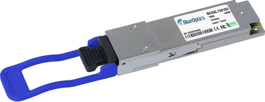 Modul transceiver QSFP28 BlueOptics BO28L13610D, 100G LR4, 1310nm, 10km, gri/blu