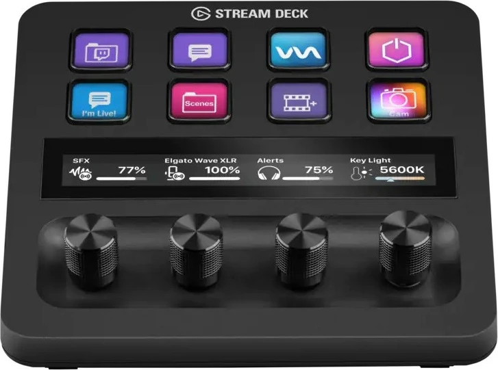 Kontrollues Stream Deck+ Elgato, 10GBD9901, për prodhim përmbajtjeje, i zi