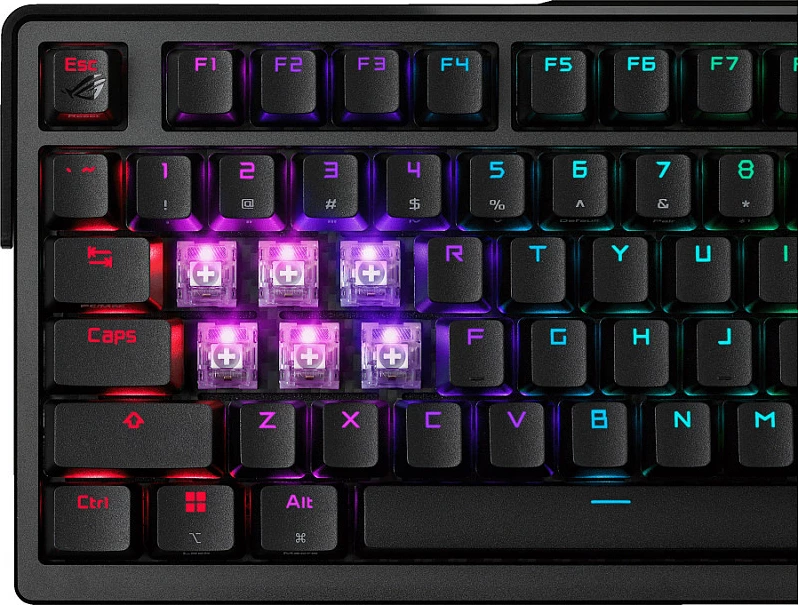 Tastierë gaming ASUS ROG Azoth Extreme, 75%, mekanike ROG NX Snow, Wireless/Bluetooth 5.1, OLED, RGB, FR QWERTZ, e zezë