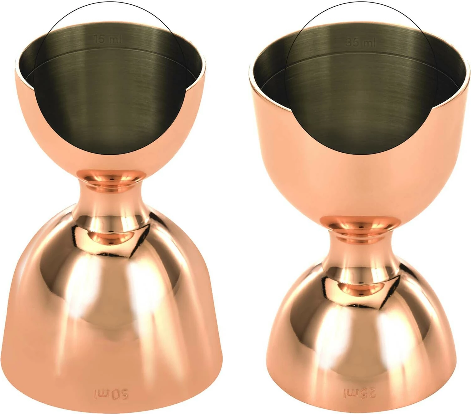 Jigger për bar BarFly 25/50 ml buzë e drejtë çelik inox 18/8 bakër