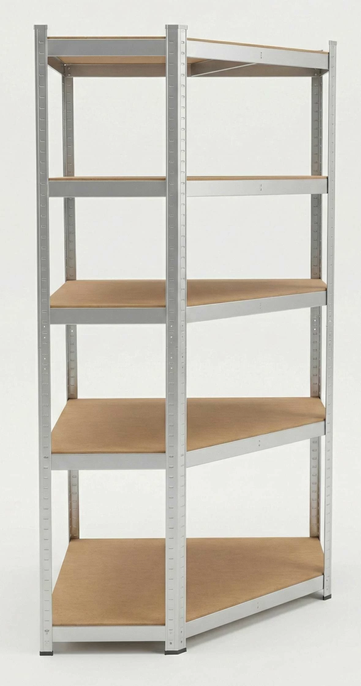 Raft këndi pune PROLINE 62040, 5 rafte MDF, 180x90x90 cm, 175 kg/raft, argjendtë galvanizuar