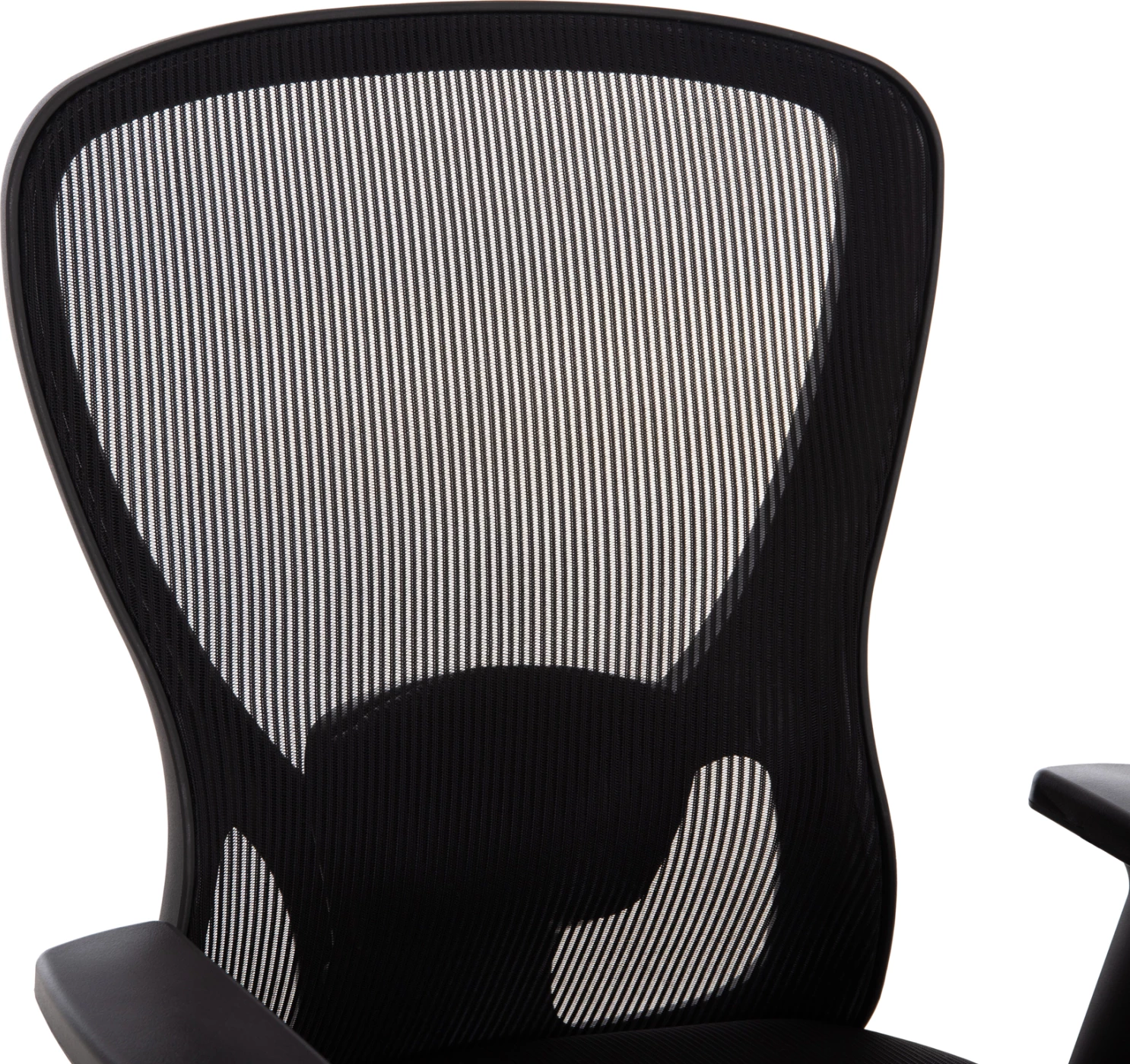 Karrige zyre KRAM, kornizë e zezë, material rrjete i zi, FH1208.01, 64x64x100-108cm