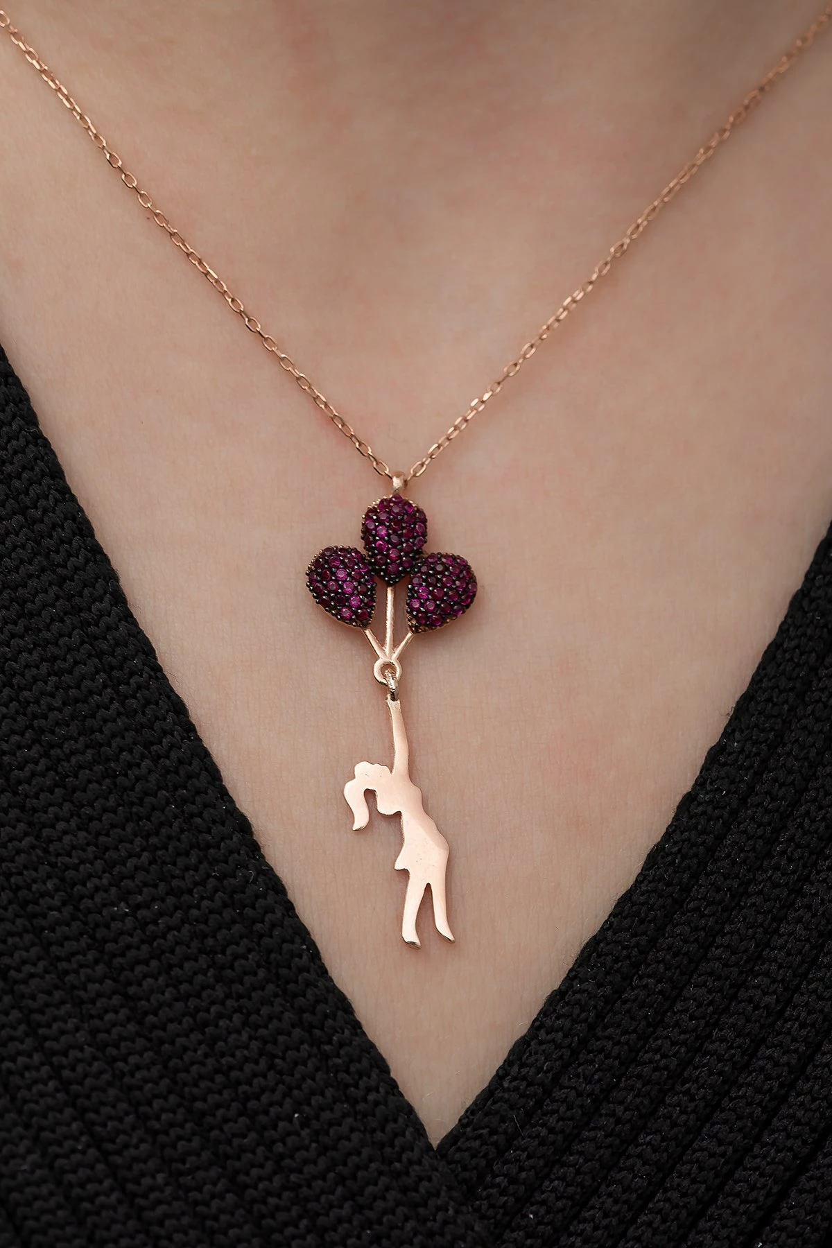 Qafore argjendi, ngjyrë rozë e artë dhe fuchsia, Jumeon, TRDYL1000