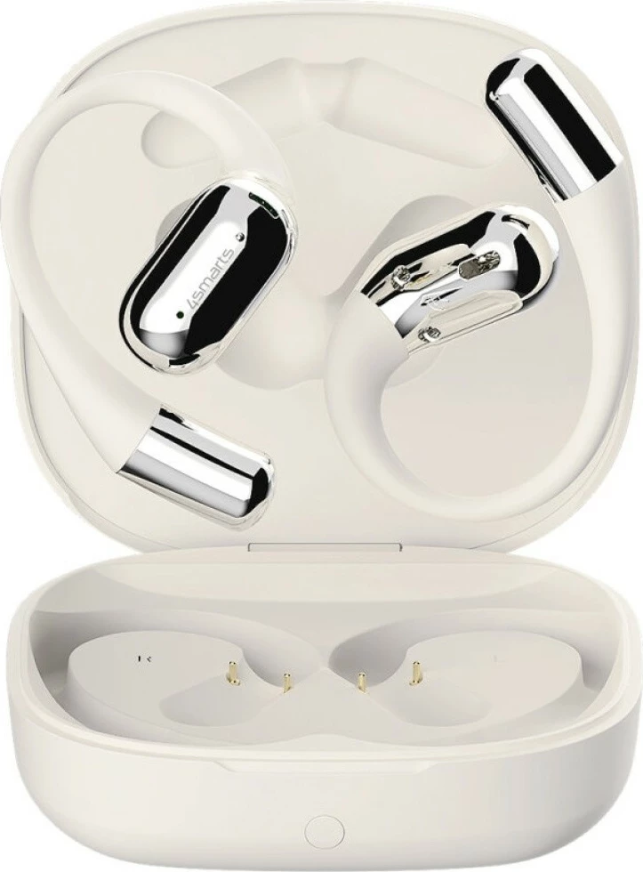 Kufje Bluetooth 4smarts SkyBuds OWS me ekran AI translator, Bluetooth 5.4, open-ear ear-clip, 28 orë, Bezhë