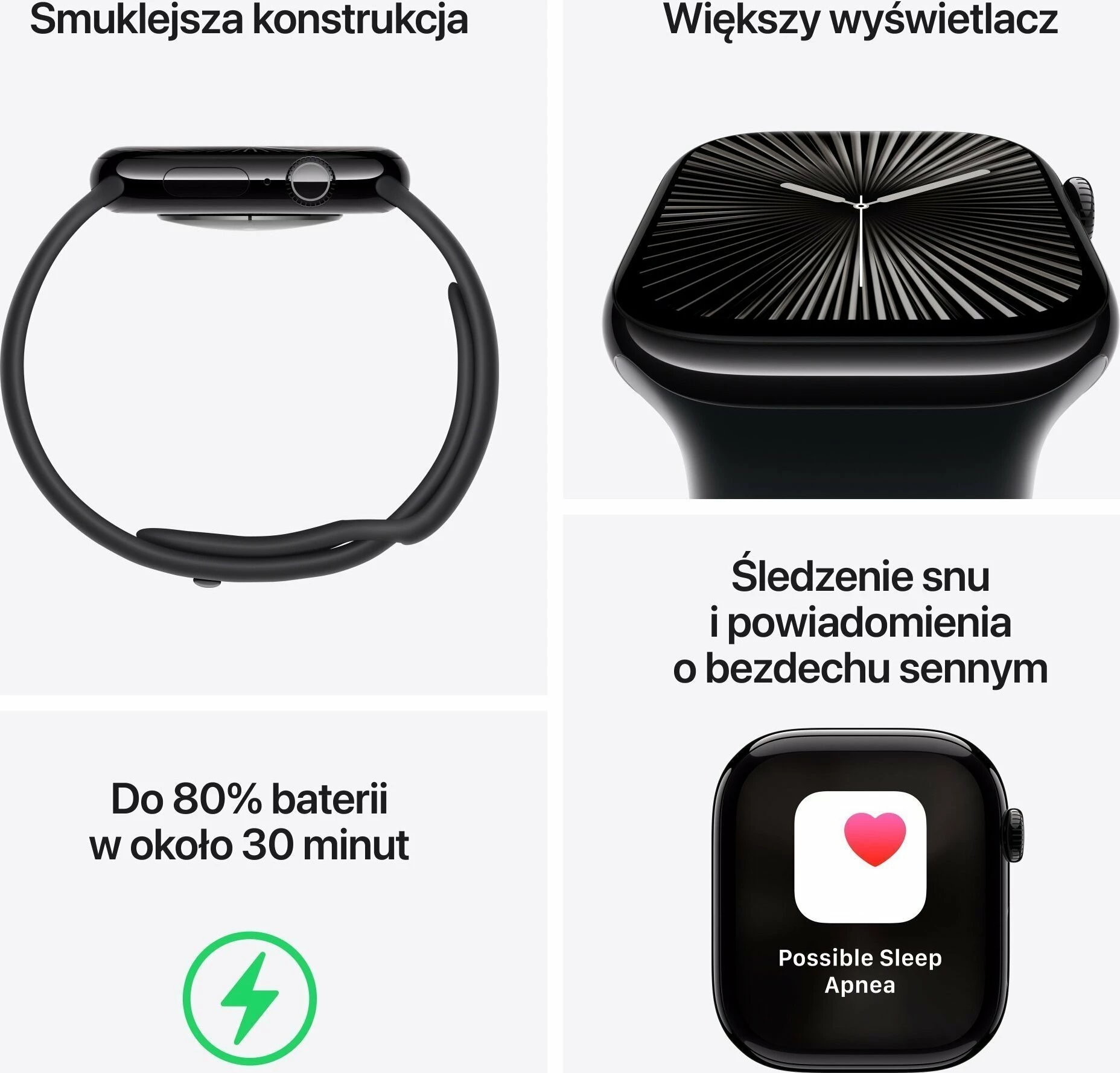 Smartwatch Apple Watch Series 10 GPS 46mm alumin M/L (MWWQ3) Jet Black