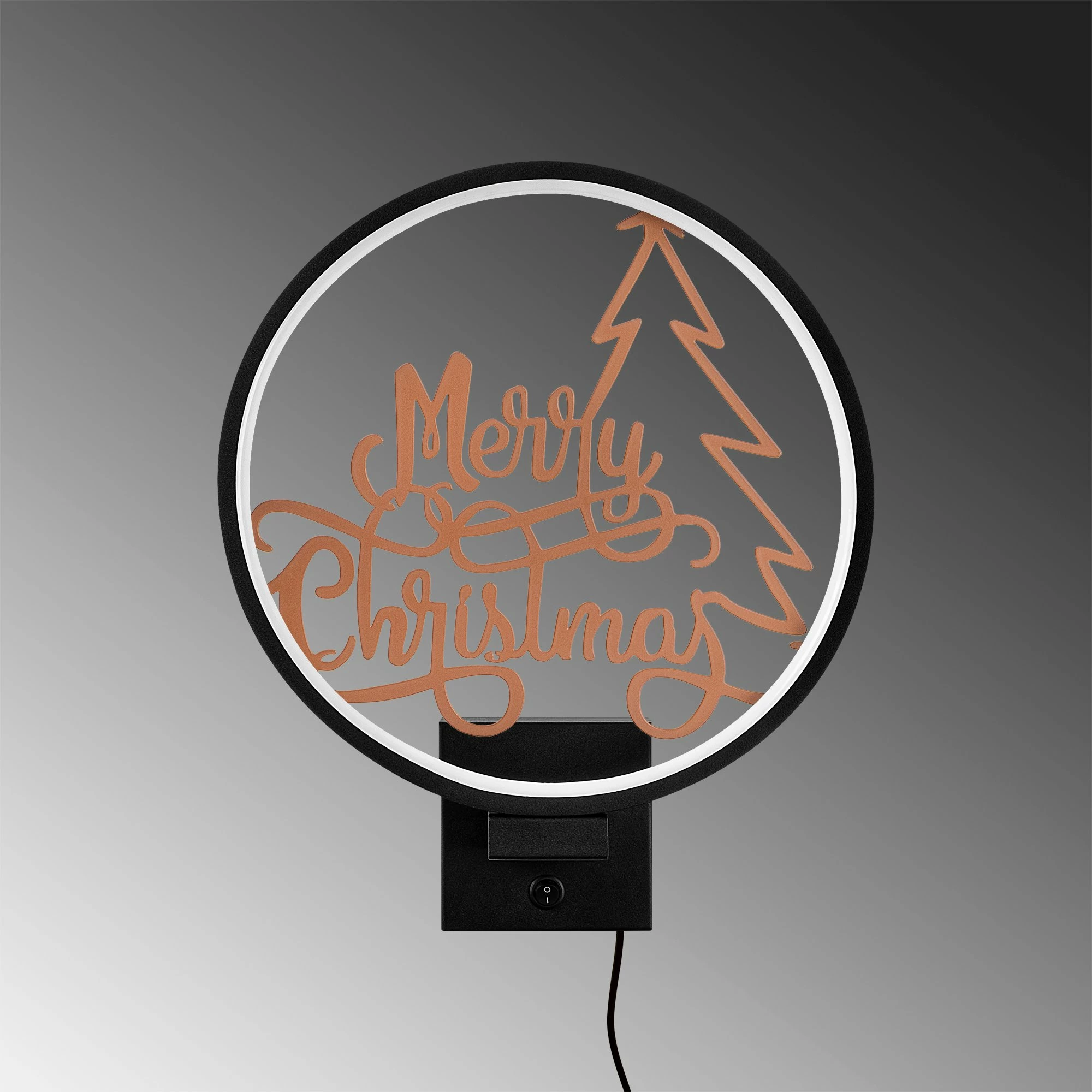 Llambë muri dekorative, ngjyrë e zezë dhe bakri, XMAS18